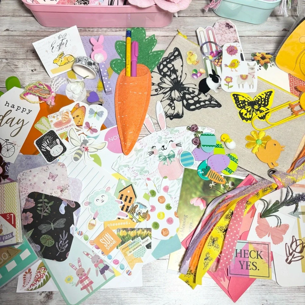 Spring Easter Junk Journal Kit & Planner Decor Supplies Scrapbook Lot Ephemera